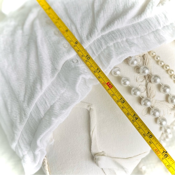 YOU SAY | M | Henley Ruffle Tank Gauze Top Bottom Button Stretch Pajama Set NWT - Picture 10 of 16